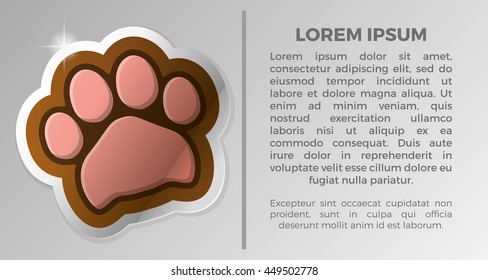 Isolated dog paw with nails, Vector illustration