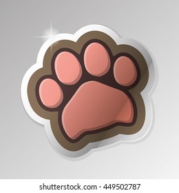 Isolated dog paw with nails, Vector illustration