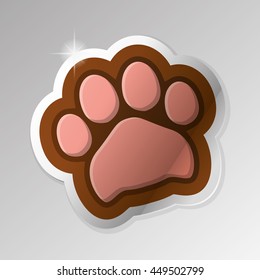 Isolated dog paw with nails, Vector illustration