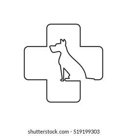Isolated dog pet and cross design