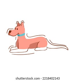 Isolated dog silhouette draw vector illustration