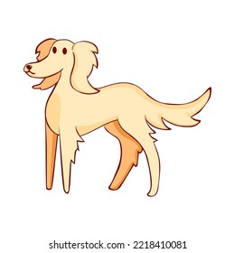 Isolated dog white draw vector illustration