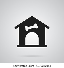 Isolated doghouse icon symbol on clean background. Vector kennel element in trendy style.