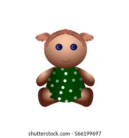 Isolated doll toy on a white background, Vector illustration