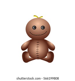 Isolated doll toy on a white background, Vector illustration