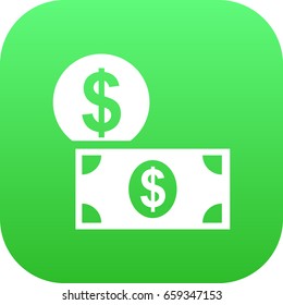 Isolated Dollar Icon Symbol On Clean Background. Vector Money Element In Trendy Style.