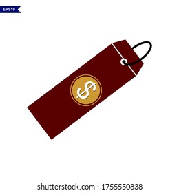 Isolated dollar label design on a white, vector background