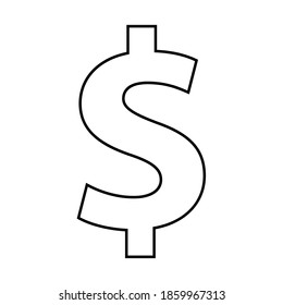 Isolated Dollar Symbol Draw White Background Stock Vector (Royalty Free ...