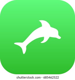 Isolated Dolphin Icon Symbol On Clean Background. Vector Fish  Element In Trendy Style.