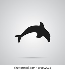 Isolated Dolphin Icon Symbol On Clean Background. Vector Grampu Element In Trendy Style.