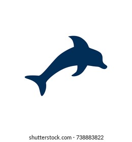 Isolated Dolphin Icon Symbol On Clean Background. Vector Fish  Element In Trendy Style.