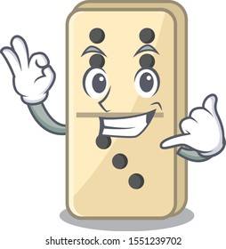 isolated domino call me with the cartoon