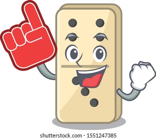 isolated domino with foam finger the cartoon