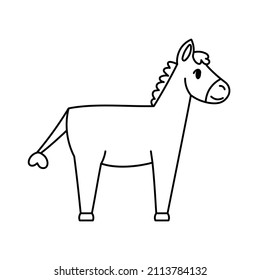 Isolated donkey Belen draw manger jesus christmas vector illustration