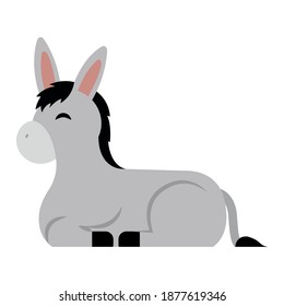 Isolated donkey cartoon. Farm animal - Vector illustration