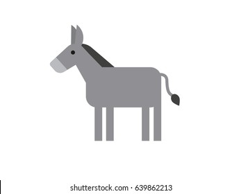 Isolated donkey. Flat design vectors