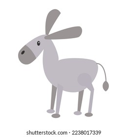 Isolated donkey icon Domestic animal Nativity character Vector