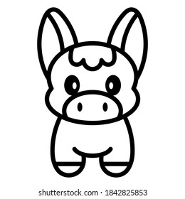 Isolated donkey icon. Nativity characters icon - Vector