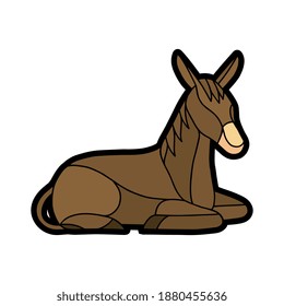 Isolated donkey in stained glass - Vector illustration