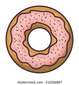 Isolated donut of bakery design