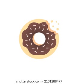 Isolated Donut Bite Simple Vector Logo Design