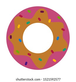 Isolated donut with chips on a white background - Vector