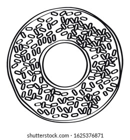 Isolated donut image. Bakery product - Vector illustration