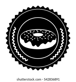 Isolated donut inside seal stamp design