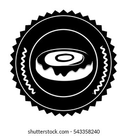 Isolated donut inside seal stamp design
