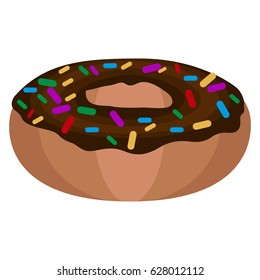 Isolated donut on a white background, Vector illustration