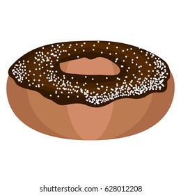 Isolated donut on a white background, Vector illustration