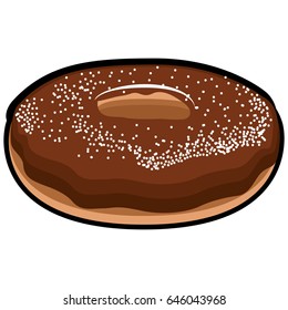 Isolated donut on a white background, Vector illustration