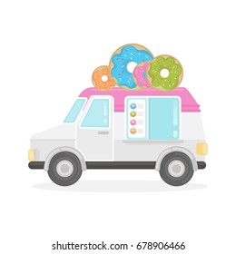 Isolated donut truck.