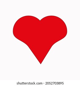 Isolated doodle heart icon. Red scribble love symbol. Cartoon romantic design. Vector illustration. Stock image. EPS 10.