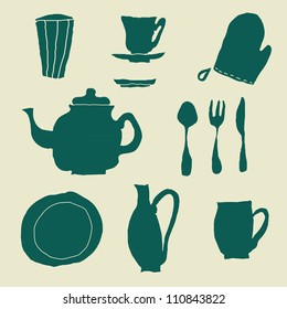 isolated doodle kitchen stuff