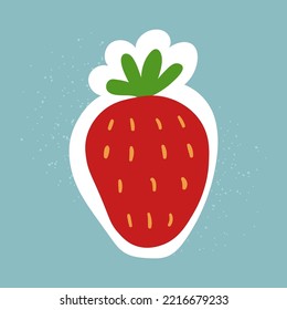 Fresa de doodle aislada en blanco. Berry madura dibujada a mano por vectores
