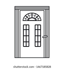 Isolated door and frame object icon. Set of door and room stock vector illustration.