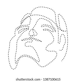 Isolated dotted line beauty simplicity face - Vector
