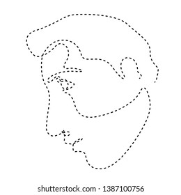 Isolated dotted line beauty simplicity face - Vector