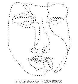 Isolated dotted line beauty simplicity face - Vector