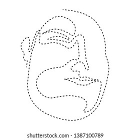 Isolated dotted line beauty simplicity face - Vector