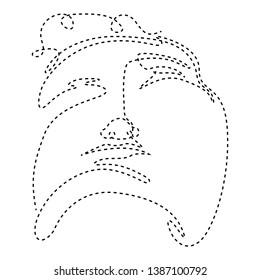 Isolated dotted line beauty simplicity face - Vector
