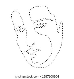 Isolated dotted line beauty simplicity face - Vector