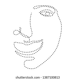 Isolated dotted line beauty simplicity face - Vector