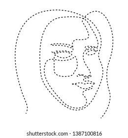 Isolated dotted line beauty simplicity face - Vector