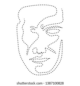 Isolated dotted line beauty simplicity face - Vector