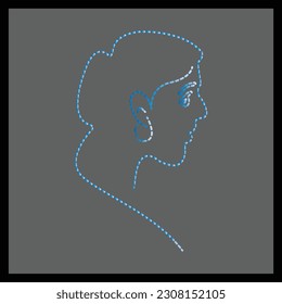 Isolated dotted line beauty simplicity face - Vector.