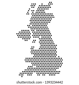 Isolated dotted political map of The United Kingdom - Vector