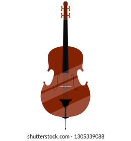 Isolated double bass image. Musical instrument. Vector illustration design