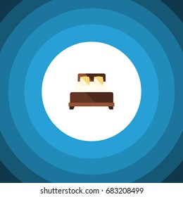 Isolated Double Bed Flat Icon. Mattress Vector Element Can Be Used For Mattress, Double, Bed Design Concept.